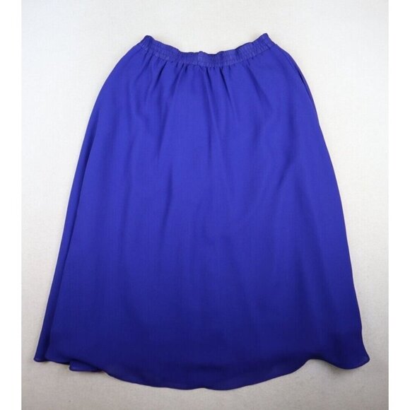 MAURADA - VINTAGE WOMEN'S BLUE A-LINE MIDI SKIRT - SIZE 10P - Picture 2 of 8
